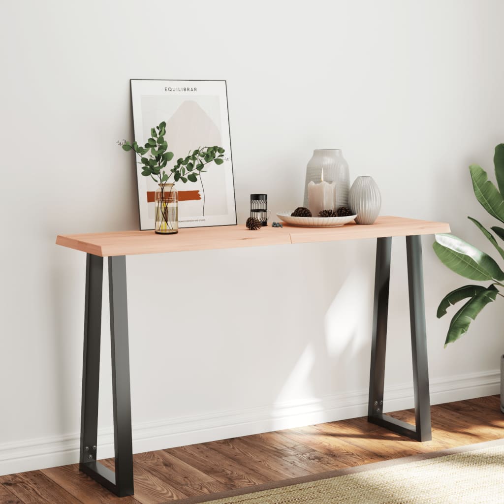 Untreated solid wood table top with matching border