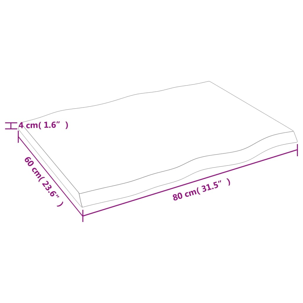 Dessus de table bois massif traité bordure assortie