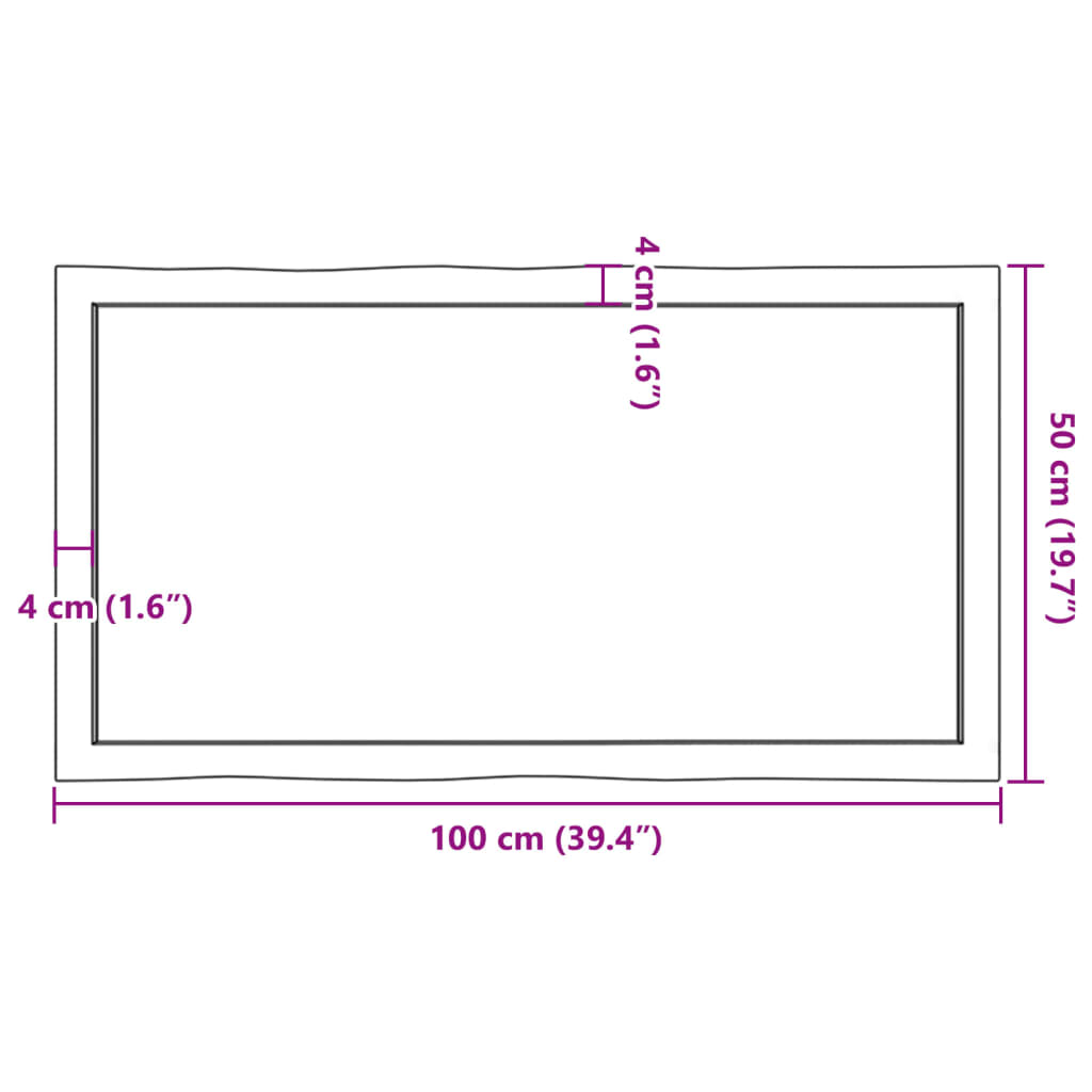 Treated solid wood table top with matching border