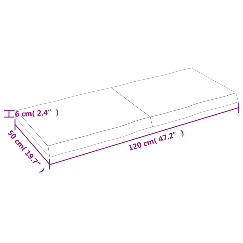 Dessus de table bois massif traité bordure assortie