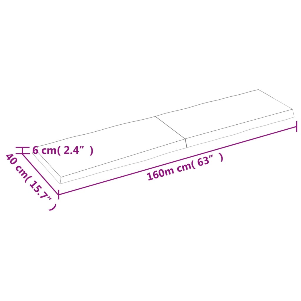 Dessus de table bois massif traité bordure assortie