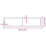 Dessus de table bois massif traité bordure assortie