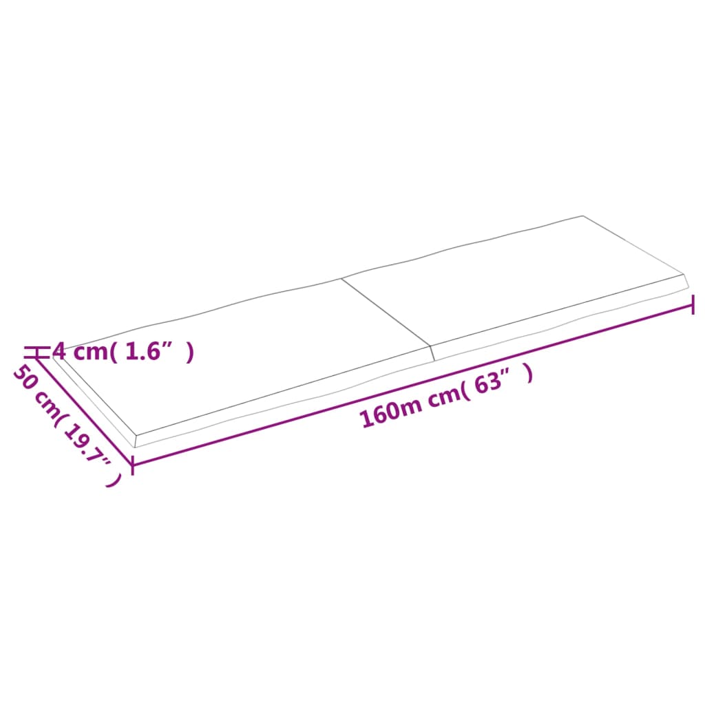 Dessus de table bois massif traité bordure assortie