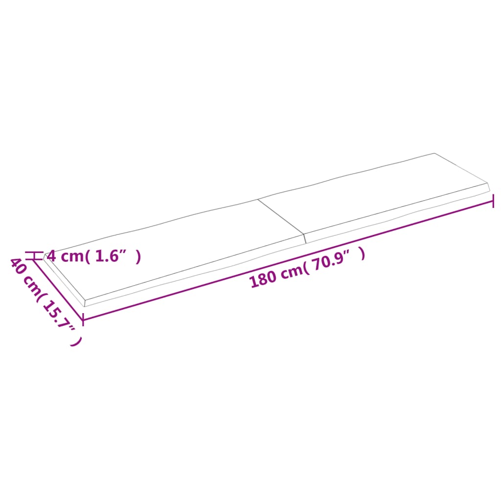 Dessus de table bois massif traité bordure assortie