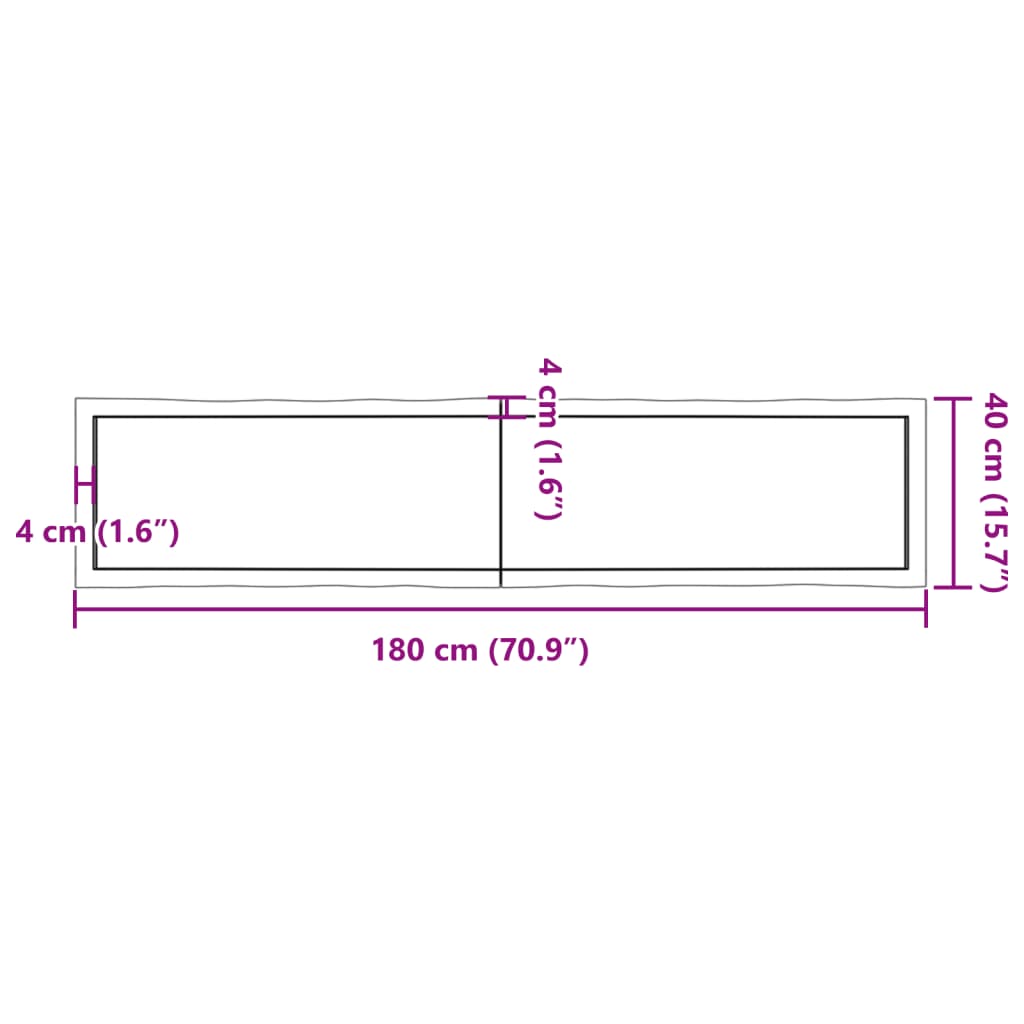 Dessus de table bois massif traité bordure assortie