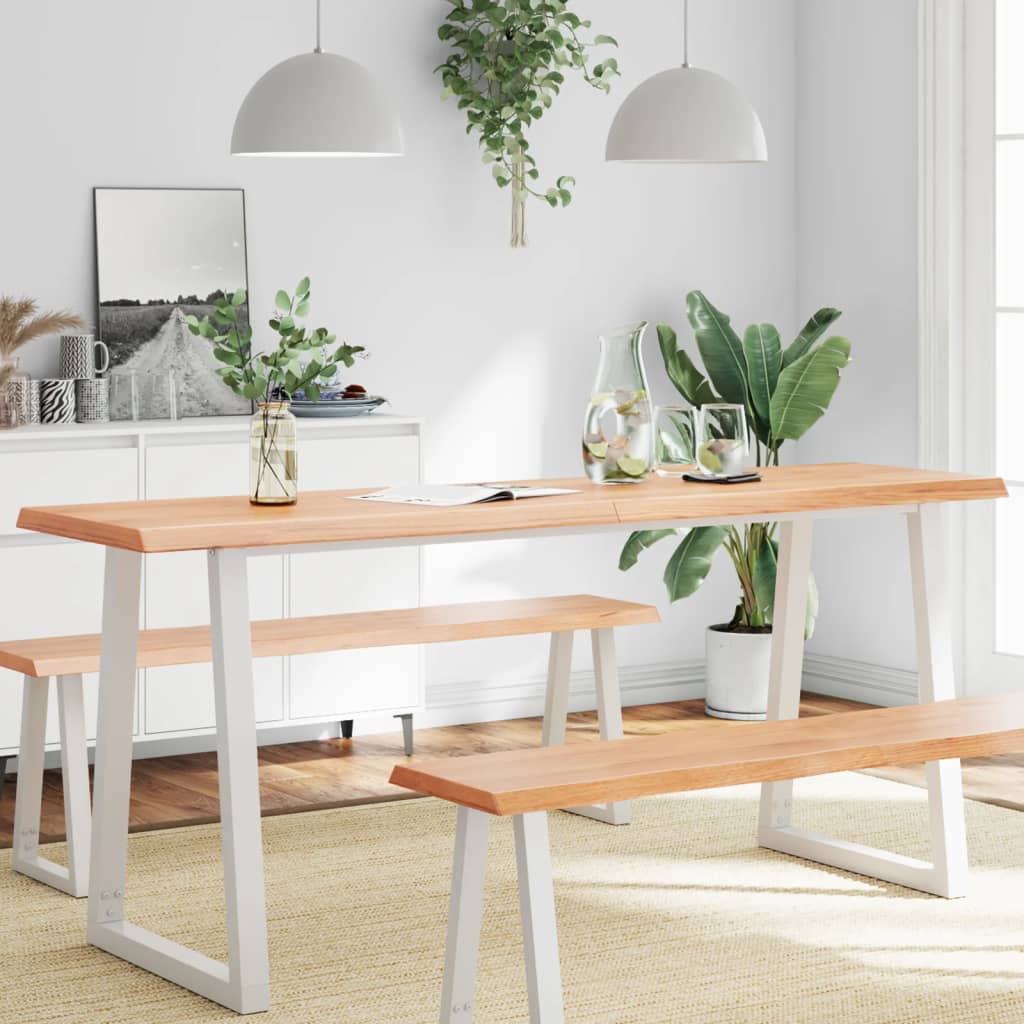 Treated solid wood table top with matching border