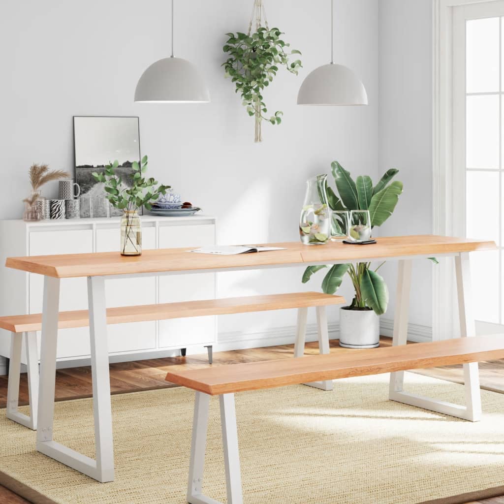 Treated solid wood table top with matching border