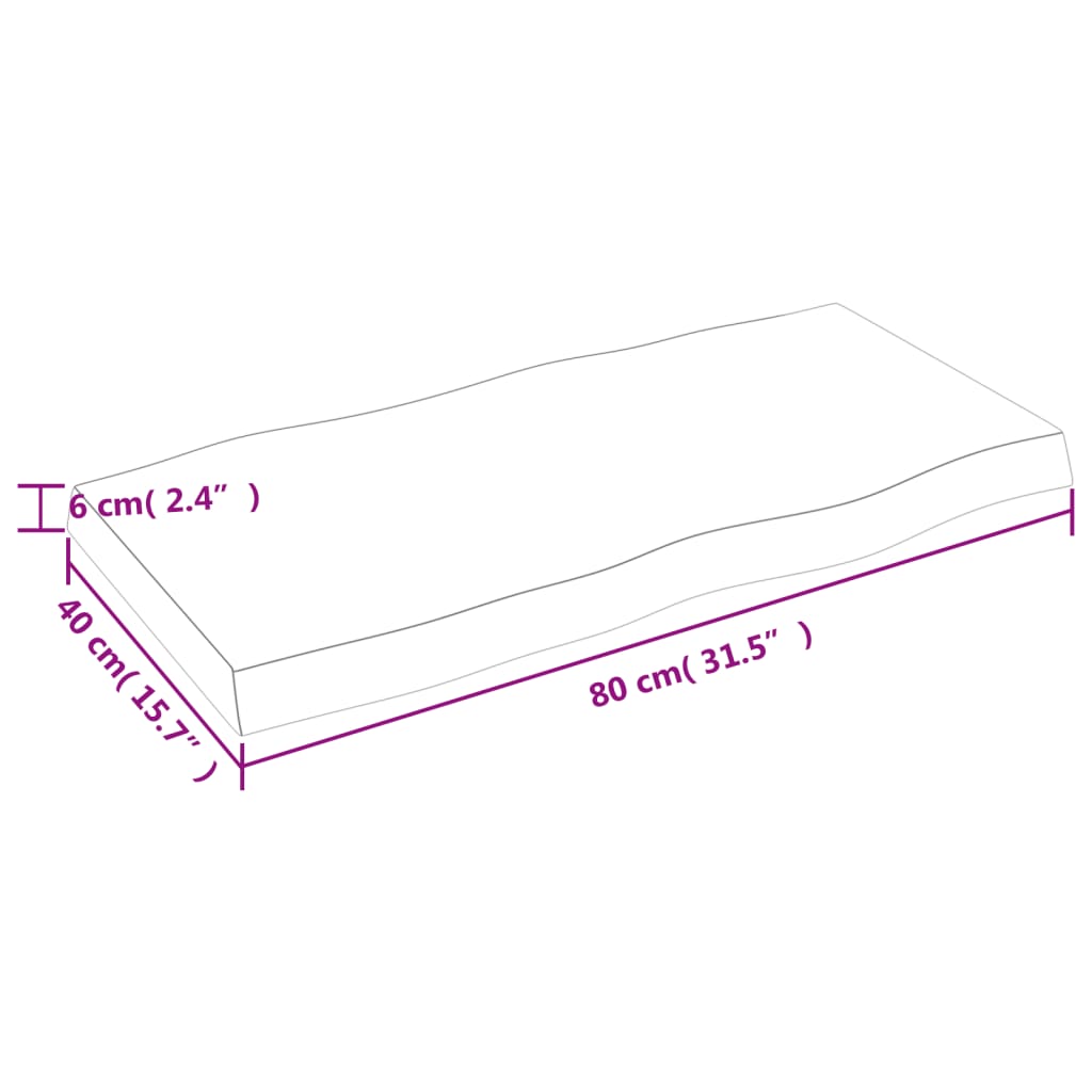 Dessus de table bois massif traité bordure assortie