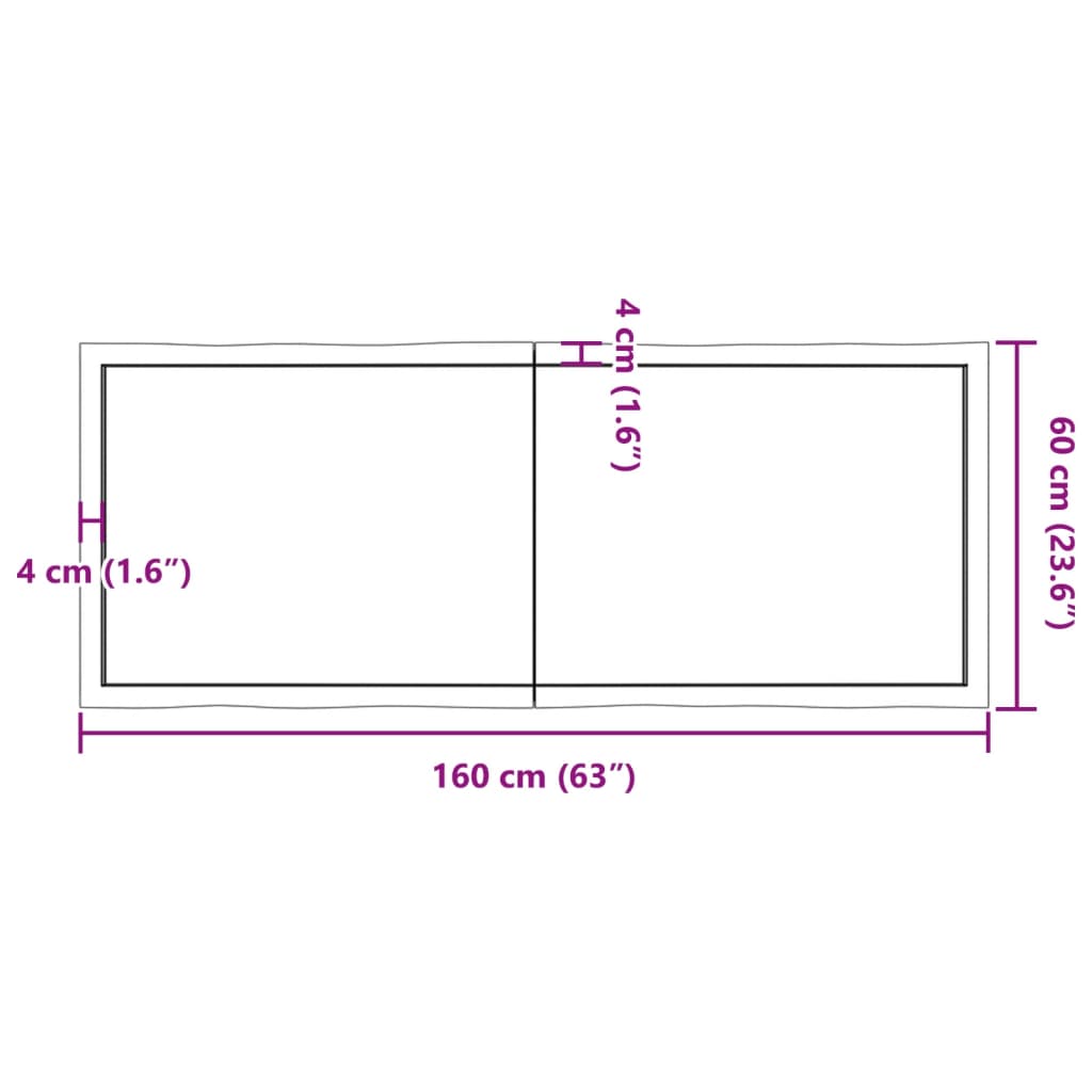 Treated solid wood table top with matching border