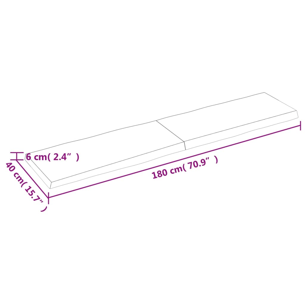 Dessus de table bois massif traité bordure assortie