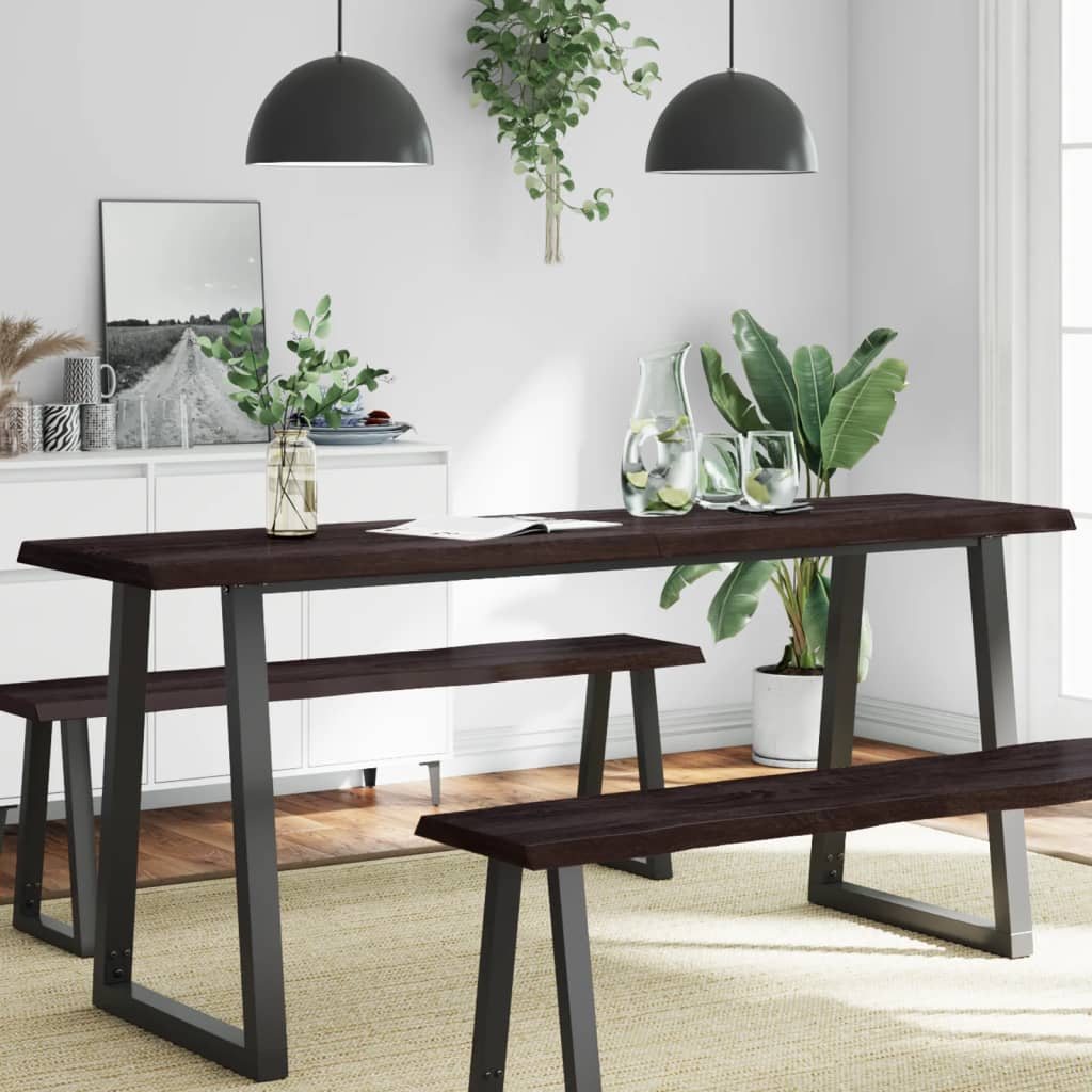 Dessus de table bois massif traité bordure assortie