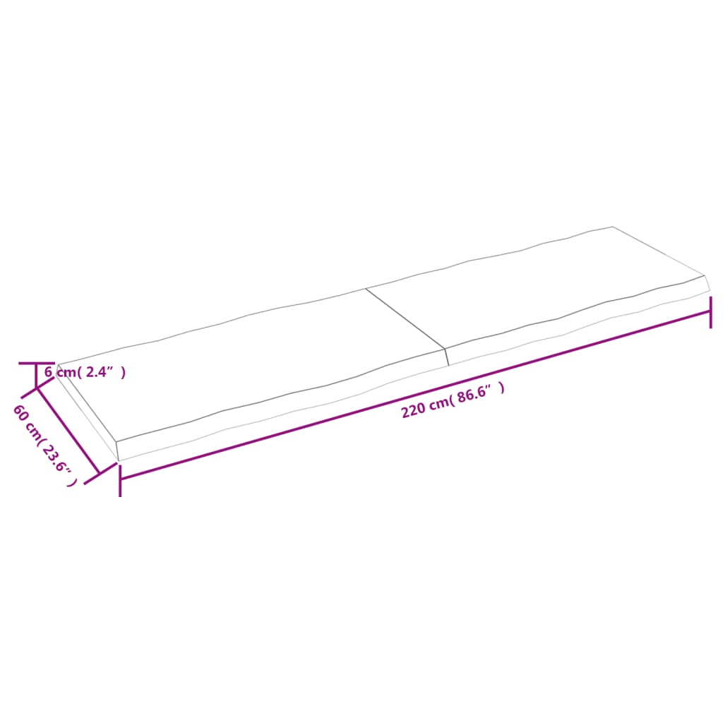 Treated solid wood table top with matching border