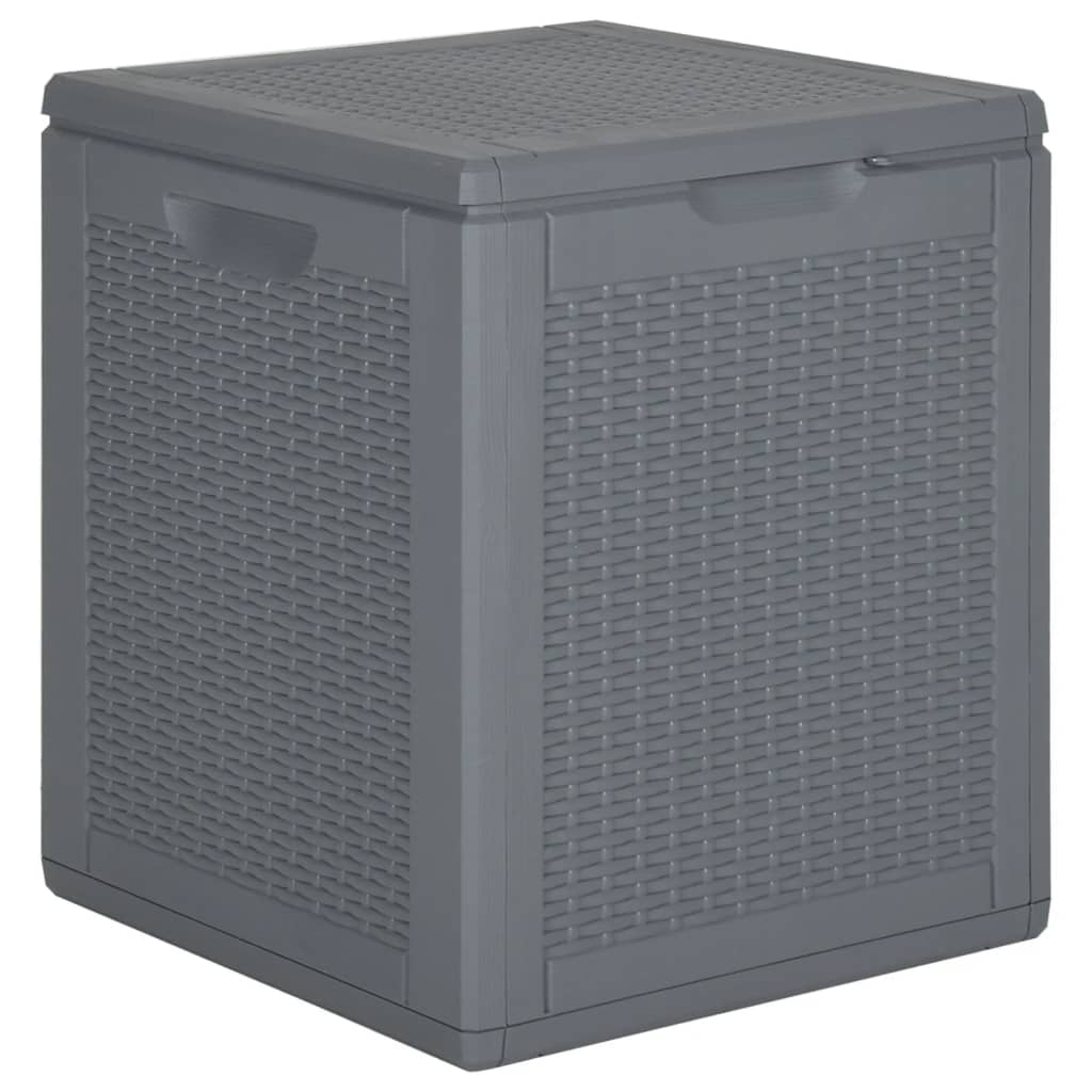 Boîte de rangement de jardin gris PP rotin 90 L