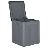 Boîte de rangement de jardin gris PP rotin 90 L