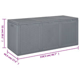 Boîte de rangement de jardin gris PP rotin 270 L