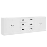 Buffets 3 pcs Blanc Bois d'ingénierie