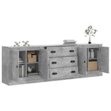 Buffets 3 pcs gris béton bois d'ingénierie