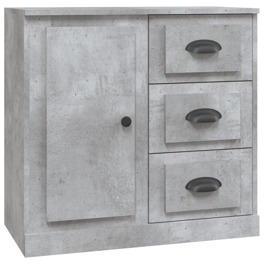 Buffets 2 pcs gris béton bois d'ingénierie