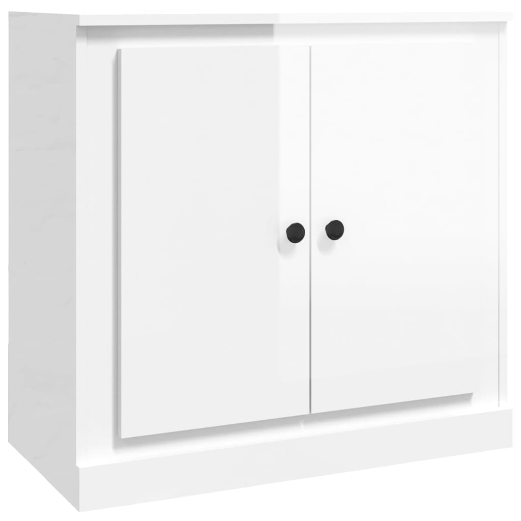 3 pcs sideboards white gloss engineered wood