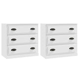 Buffets 2 pcs blanc bois d'ingénierie