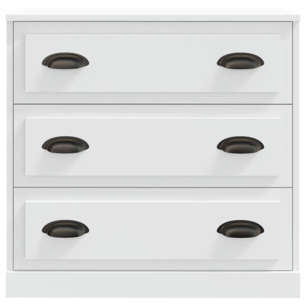 Buffets 2 pcs blanc bois d'ingénierie