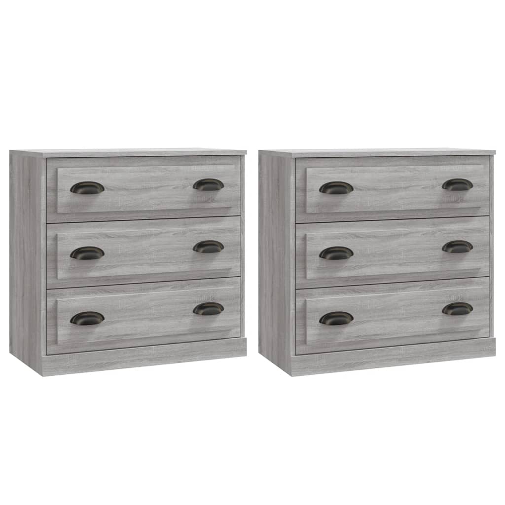 Buffets 2 pcs sonoma gris bois d'ingénierie