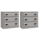 Buffets 2 pcs sonoma gris bois d'ingénierie