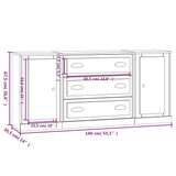 3 pcs sideboards white gloss engineered wood