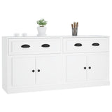 Buffets 2 pcs blanc bois d'ingénierie