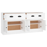 Buffets 2 pcs blanc bois d'ingénierie