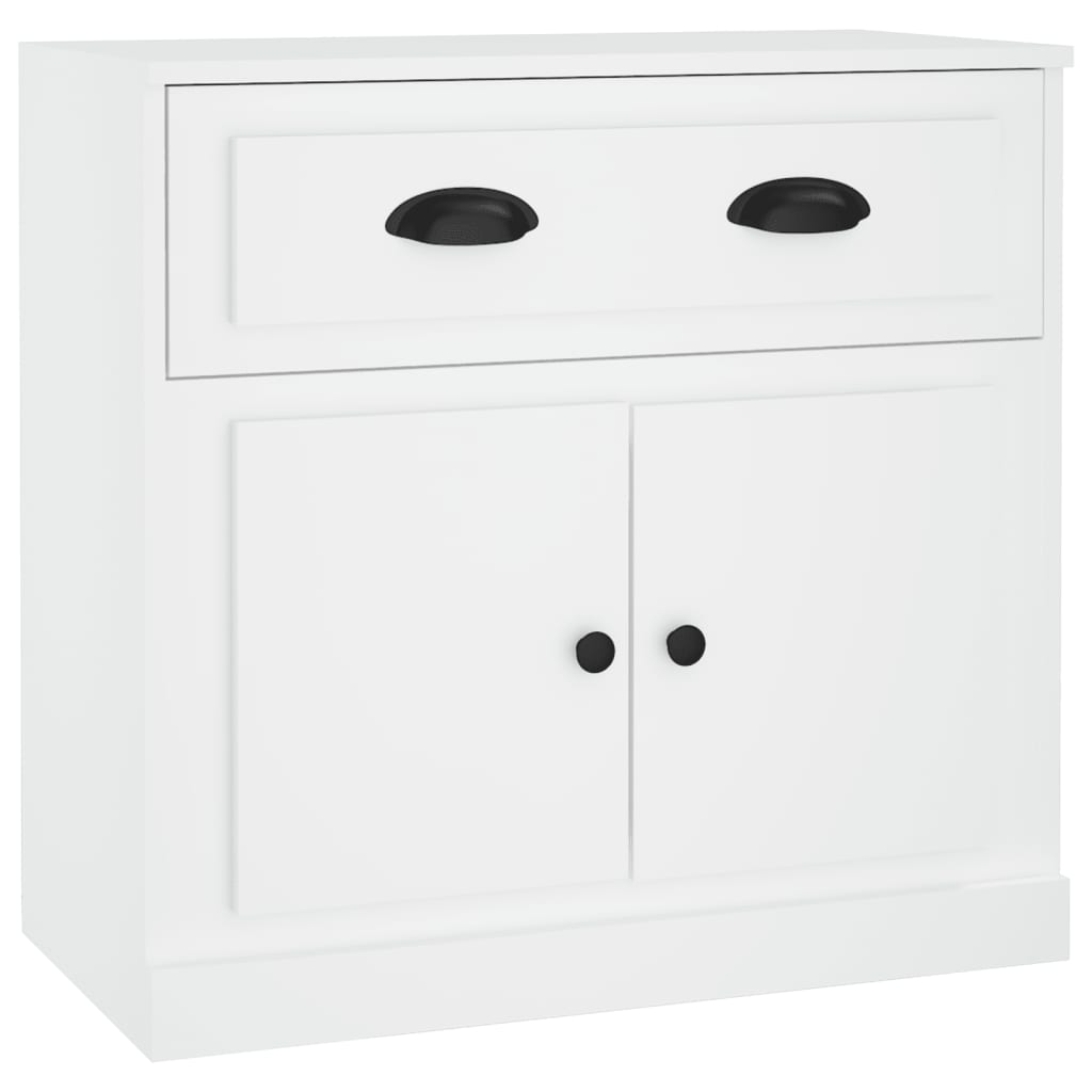 Buffets 2 pcs blanc bois d'ingénierie