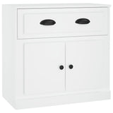 Buffets 2 pcs blanc bois d'ingénierie