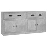 Buffets 2 pcs gris béton bois d'ingénierie