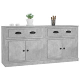 Buffets 2 pcs gris béton bois d'ingénierie