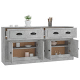 Buffets 2 pcs gris béton bois d'ingénierie