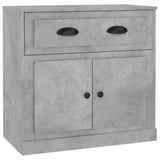 Buffets 2 pcs gris béton bois d'ingénierie