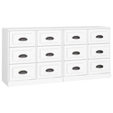 Buffets 2 pcs blanc bois d'ingénierie