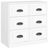 Buffets 2 pcs blanc bois d'ingénierie