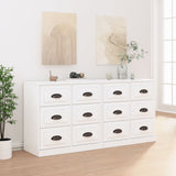 Buffets 2 pcs blanc bois d'ingénierie