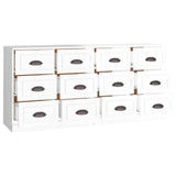 Buffets 2 pcs blanc brillant bois d'ingénierie