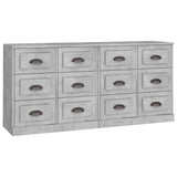 Sideboards 2 pcs concrete gray engineered wood