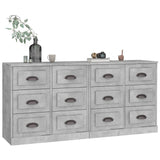 Sideboards 2 pcs concrete gray engineered wood