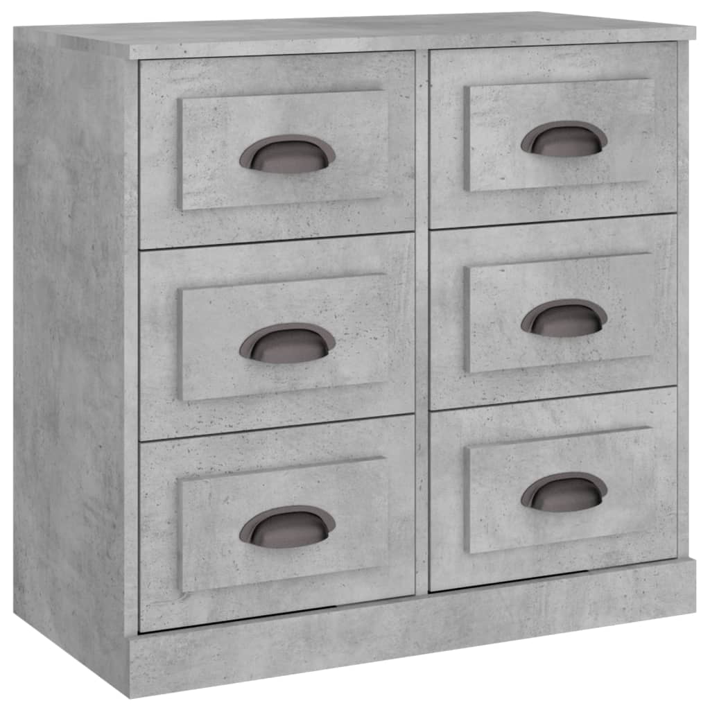 Sideboards 2 pcs concrete gray engineered wood