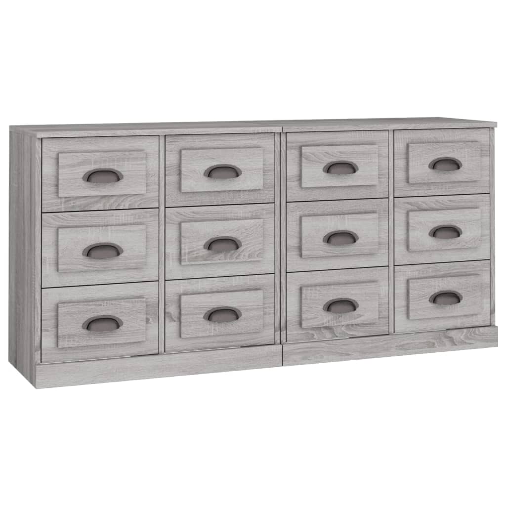 Buffets 2 pcs sonoma gris bois d'ingénierie