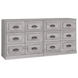 Buffets 2 pcs sonoma gris bois d'ingénierie