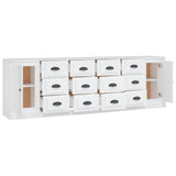 Buffets 3 pcs Blanc Bois d'ingénierie