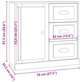 Buffets 3 pcs Blanc Bois d'ingénierie