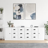 Buffets 3 pcs Blanc Bois d'ingénierie