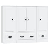 3 pcs white engineered wood sideboards