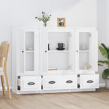 3 pcs white engineered wood sideboards